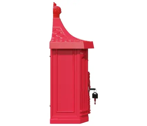 Sienas Pastkastīte Sarkana 40.5 X 15.5 X 44 Cm Kalts Alumīnijs Vidaxl