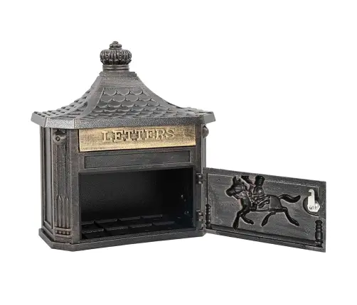Sienas Pastkastīte Ar Durvīm Bronzas Krāsa 40.5 X 15.5 X 44 Cm Vidaxl
