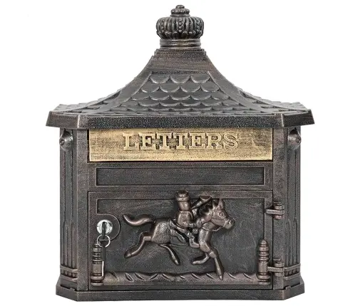 Sienas Pastkastīte Ar Durvīm Bronzas Krāsa 40.5 X 15.5 X 44 Cm Vidaxl