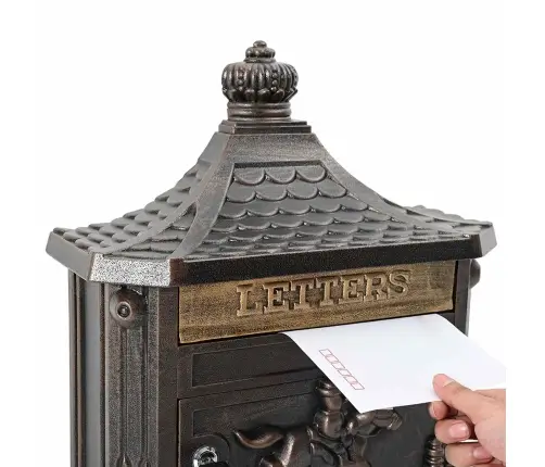 Sienas Pastkastīte Ar Durvīm Bronzas Krāsa 40.5 X 15.5 X 44 Cm Vidaxl
