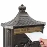 Sienas Pastkastīte Ar Durvīm Bronzas Krāsa 40.5 X 15.5 X 44 Cm Vidaxl