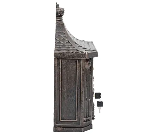 Sienas Pastkastīte Ar Durvīm Bronzas Krāsa 40.5 X 15.5 X 44 Cm Vidaxl