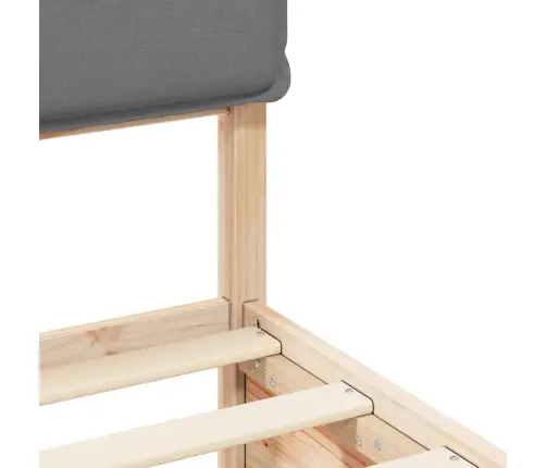 Gultas Rāmis Ar Polsterētu Galvas Balstu Gaiši Pelēks Vidaxl