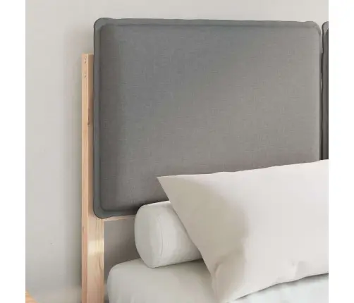 Gultas Rāmis Ar Polsterētu Galvas Balstu Gaiši Pelēks Vidaxl