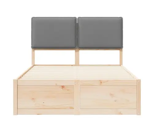 Gultas Rāmis Ar Polsterētu Galvas Balstu Gaiši Pelēks Vidaxl