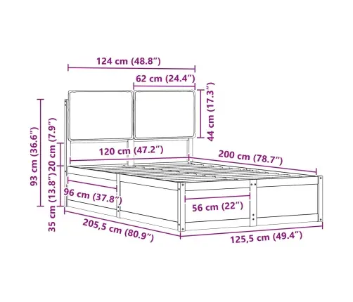Gultas Rāmis Ar Polsterētu Galvas Balstu Gaiši Pelēks Vidaxl