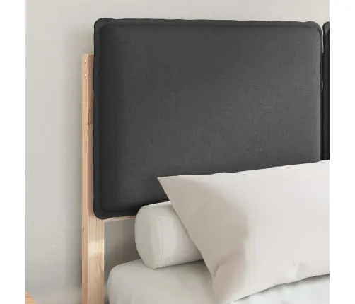 Gultas Rāmis Ar Polsterētu Galvas Balstu Tumši Pelēks Vidaxl