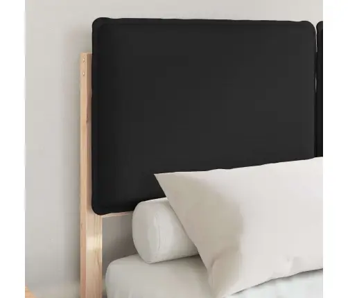 Gultas Rāmis Ar Polsterētu Galvas Balstu Melna 120 X 200 Cm Vidaxl