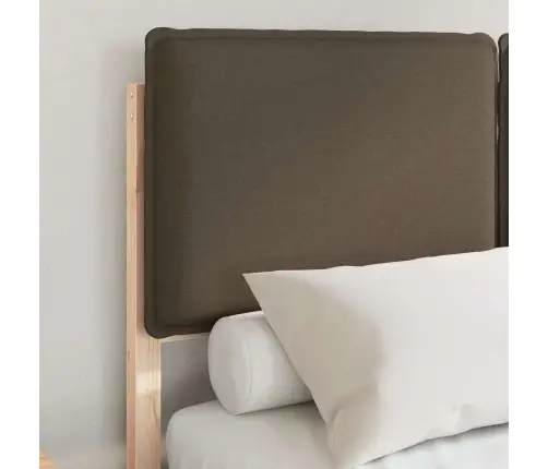 Gultas Rāmis Ar Polsterētu Galvas Balstu Pelēkbrūna Vidaxl