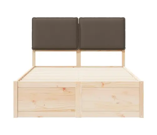 Gultas Rāmis Ar Polsterētu Galvas Balstu Pelēkbrūna Vidaxl