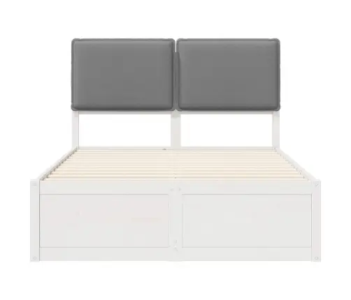 Gultas Rāmis Ar Polsterētu Galvas Balstu Gaiši Pelēks Vidaxl