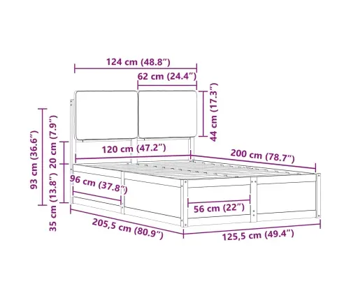 Lovo Rėmas Su Apmuštu Galvūgaliu Šviesiai Pilka 120 X 200 Cm