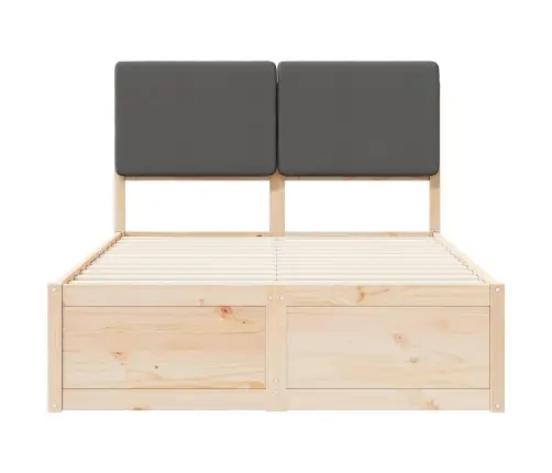 Gultas Rāmis Ar Polsterētu Galvas Balstu Tumši Pelēks Vidaxl