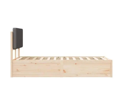 Gultas Rāmis Ar Polsterētu Galvas Balstu Tumši Pelēks Vidaxl