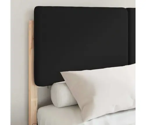 Gultas Rāmis Ar Polsterētu Galvas Balstu Melna 120 X 200 Cm Vidaxl