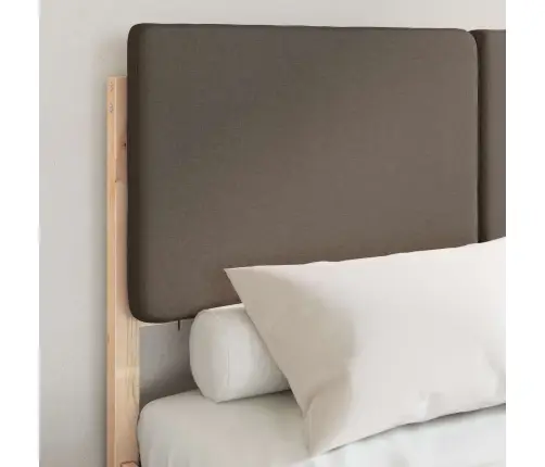 Voodiraam Pehme Peatoega Pruunikashall 120 X 200 Cm Tahke Mänd