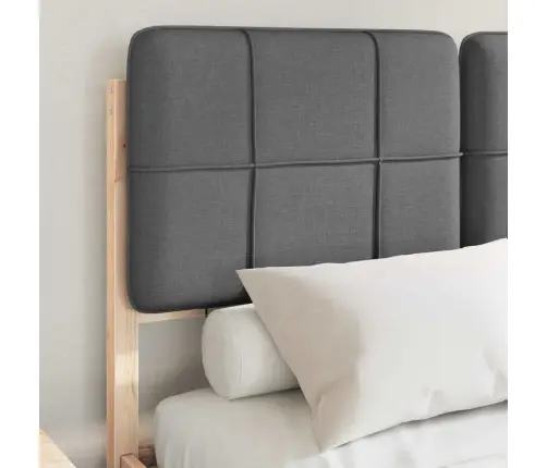 Gultas Rāmis Ar Polsterētu Galvas Balstu Tumši Pelēks Vidaxl