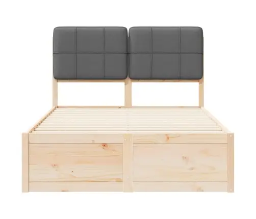 Gultas Rāmis Ar Polsterētu Galvas Balstu Tumši Pelēks Vidaxl