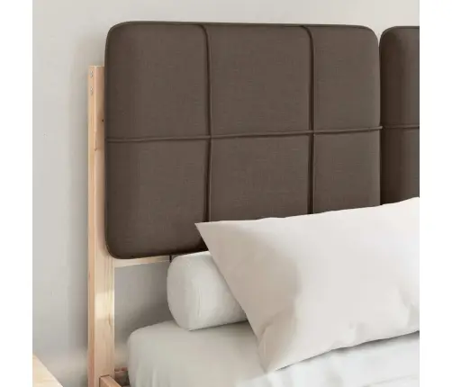 Voodiraam Pehme Peatoega Pruunikashall 120 X 190 Cm Tahke Mänd