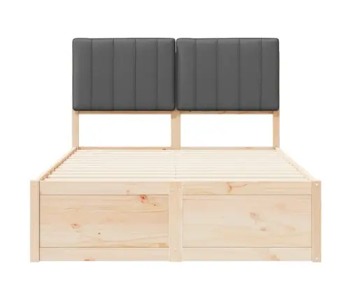 Gultas Rāmis Ar Polsterētu Galvas Balstu Tumši Pelēks Vidaxl