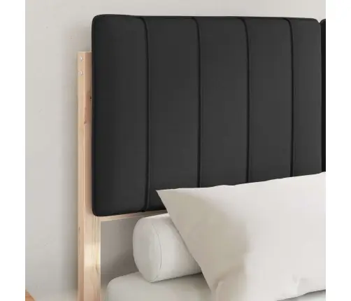 Gultas Rāmis Ar Polsterētu Galvas Balstu Melna 120 X 200 Cm Vidaxl