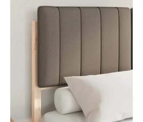 Voodiraam Pehme Peatoega Pruunikashall 120 X 200 Cm Tahke Mänd