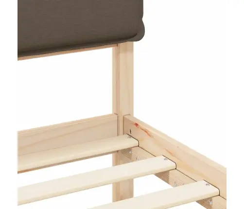 Gultas Rāmis Ar Polsterētu Galvas Balstu Pelēkbrūna Vidaxl