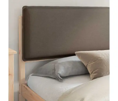 Gultas Rāmis Ar Polsterētu Galvas Balstu Pelēkbrūna Vidaxl