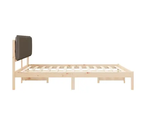 Gultas Rāmis Ar Polsterētu Galvas Balstu Pelēkbrūna Vidaxl