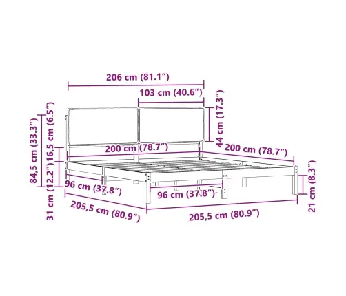 Gultas Rāmis Ar Polsterētu Galvas Balstu Pelēkbrūna Vidaxl