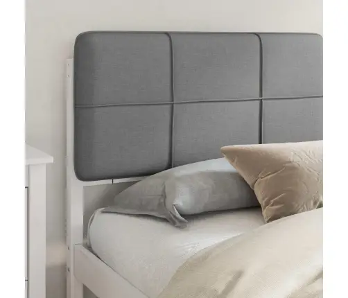 Gultas Rāmis Ar Polsterētu Galvas Balstu Gaiši Pelēks Vidaxl
