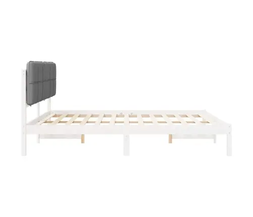 Gultas Rāmis Ar Polsterētu Galvas Balstu Gaiši Pelēks Vidaxl