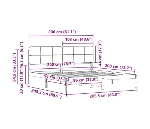 Voodiraam Pehme Peatoega Peaga Must 200 X 200 Cm Tahke Mänd
