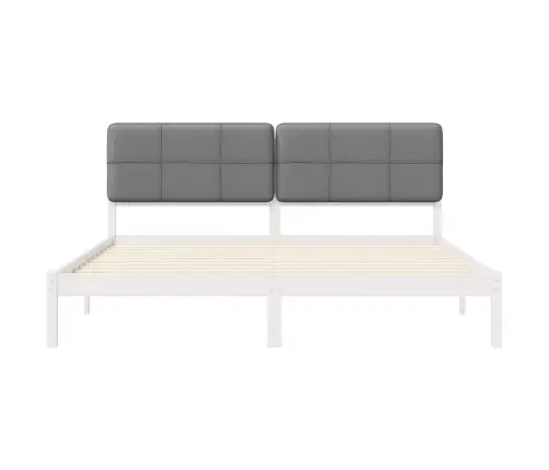 Gultas Rāmis Ar Polsterētu Galvas Balstu Pelēkbrūna Vidaxl