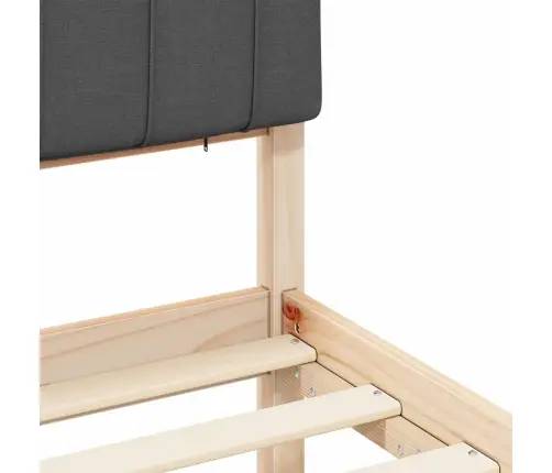 Gultas Rāmis Ar Polsterētu Galvas Balstu Tumši Pelēks Vidaxl