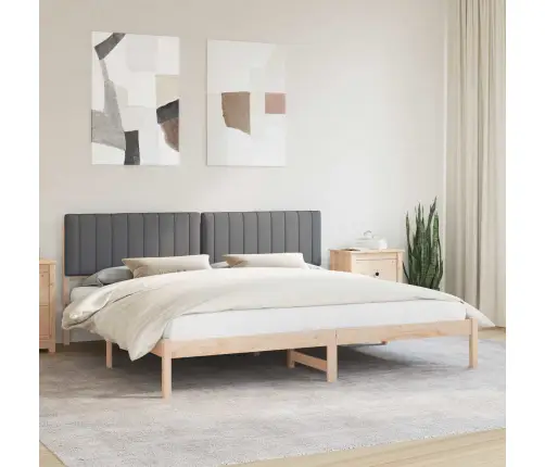 Gultas Rāmis Ar Polsterētu Galvas Balstu Tumši Pelēks Vidaxl