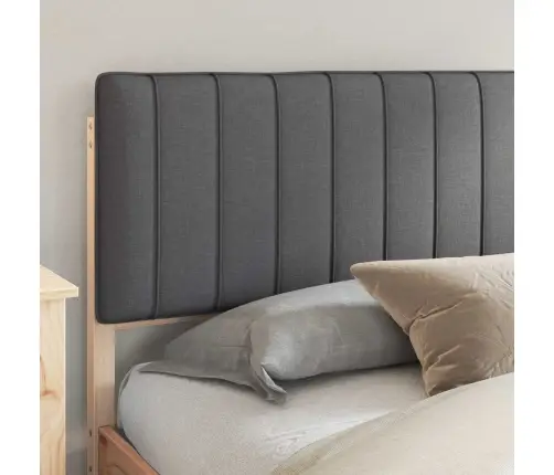 Gultas Rāmis Ar Polsterētu Galvas Balstu Tumši Pelēks Vidaxl