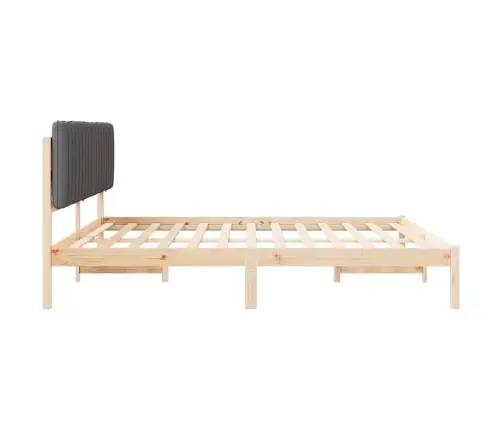 Gultas Rāmis Ar Polsterētu Galvas Balstu Tumši Pelēks Vidaxl