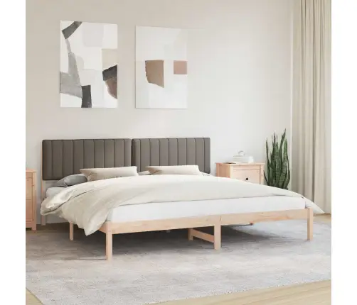 Voodiraam Pehme Peatoega Pruunikashall 200 X 200 Cm Tahke Mänd