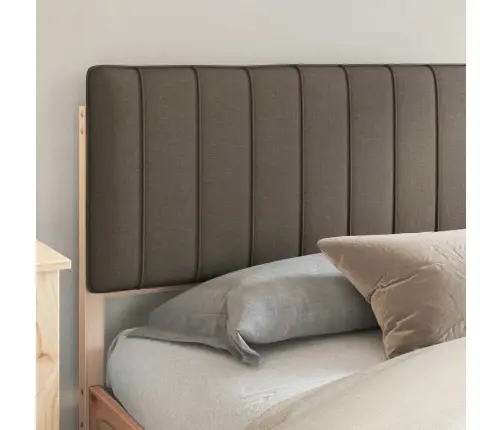 Voodiraam Pehme Peatoega Pruunikashall 200 X 200 Cm Tahke Mänd