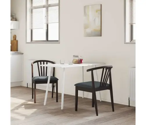 Söögitool 2 Pcs Helepruun Ja Must Tahke Kummipuu