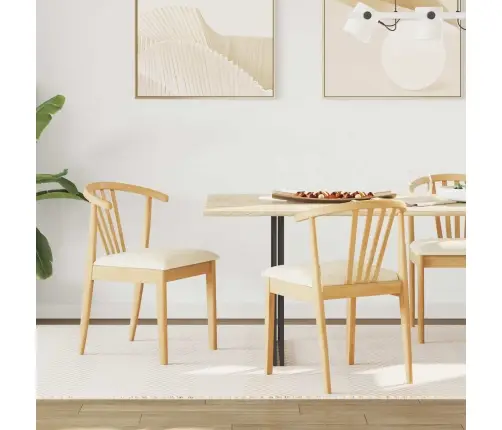 Ēdamistabas Krēsls 2 Pcs Dabisks Un Gaišs Cietais Gumijas Koks Vidaxl