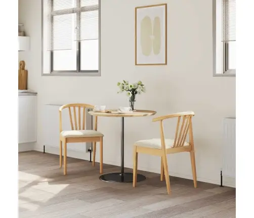 Ēdamistabas Krēsls 2 Pcs Dabisks Un Gaišs Cietais Gumijas Koks Vidaxl