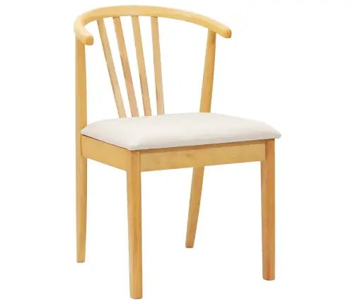 Ēdamistabas Krēsls 2 Pcs Dabisks Un Gaišs Cietais Gumijas Koks Vidaxl