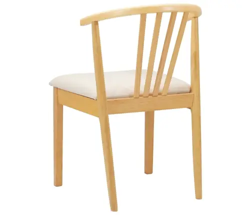 Ēdamistabas Krēsls 2 Pcs Dabisks Un Gaišs Cietais Gumijas Koks Vidaxl