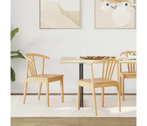 Valgomasis Krėslas 2 Pcs Natūrali Kietas Gumos Medis