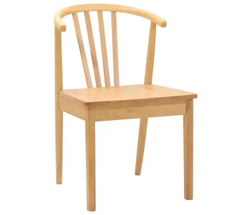 Valgomasis Krėslas 2 Pcs Natūrali Kietas Gumos Medis