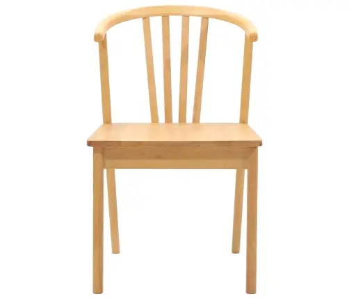 Valgomasis Krėslas 2 Pcs Natūrali Kietas Gumos Medis