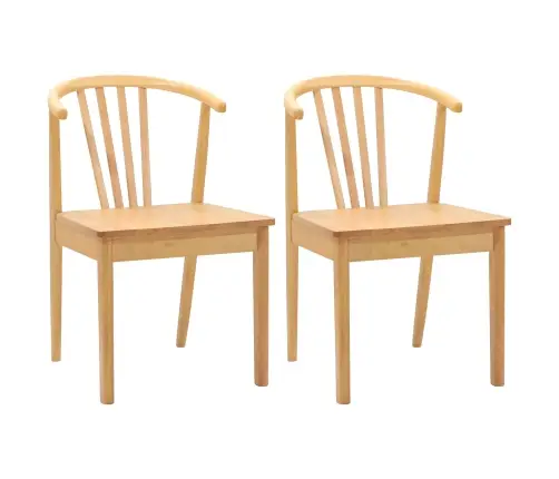 Valgomasis Krėslas 2 Pcs Natūrali Kietas Gumos Medis