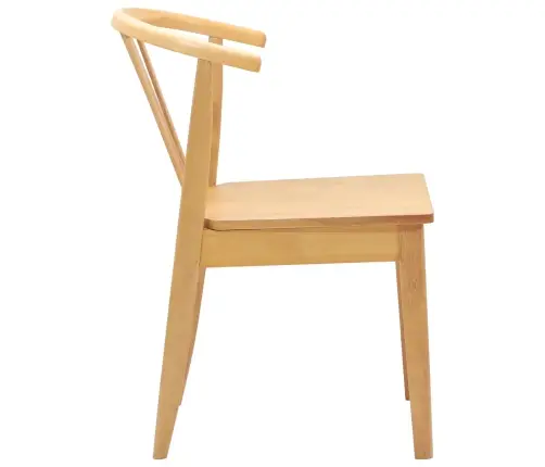 Valgomasis Krėslas 2 Pcs Natūrali Kietas Gumos Medis